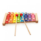 Instrument Muzical Xilofon , din Lemn, 8 Note Muzicale, 2 Bete de Percutie, 4-6 Ani, Multicolor