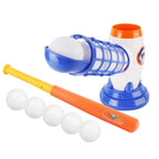 Joc de Baseball Interactiv, Lansator Aruncare prin Buton de Lansare pe Bata, Include Bata si 5 Mingii, 37 x 23 x 16 cm Baza, 59 cm Bata, Multicolor