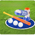 Joc de Baseball Interactiv, Lansator Aruncare prin Buton de Lansare pe Bata, Include Bata si 5 Mingii, 37 x 23 x 16 cm Baza, 59 cm Bata, Multicolor