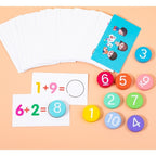 Joc Educational, Invatare Adunare si Scadere, Cifre din Lemn, 46 Planse, +3 Ani, Multicolor