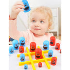 Joc Interactiv, Tic Tac Toe Gobble, din Plastic, +3 Ani, 18 Piese, 21.5 x 4 x 10 cm, Albastru/Rosu