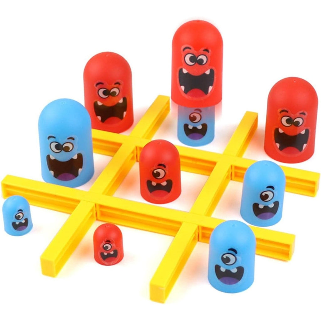 Joc Interactiv, Tic Tac Toe Gobble, din Plastic, +3 Ani, 18 Piese, 21.5 x 4 x 10 cm, Albastru/Rosu