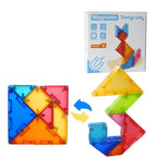 Joc Magnetic Tangram, 7 Piese Magnetice, Forme Geometrice, 3 Ani, EVA, ABS, Magnet, 10.5 x 10.5 x 2.2 cm, Multicolor