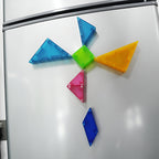 Joc Magnetic Tangram, 7 Piese Magnetice, Forme Geometrice, 3 Ani, EVA, ABS, Magnet, 10.5 x 10.5 x 2.2 cm, Multicolor