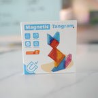 Joc Magnetic Tangram, 7 Piese Magnetice, Forme Geometrice, 3 Ani, EVA, ABS, Magnet, 10.5 x 10.5 x 2.2 cm, Multicolor