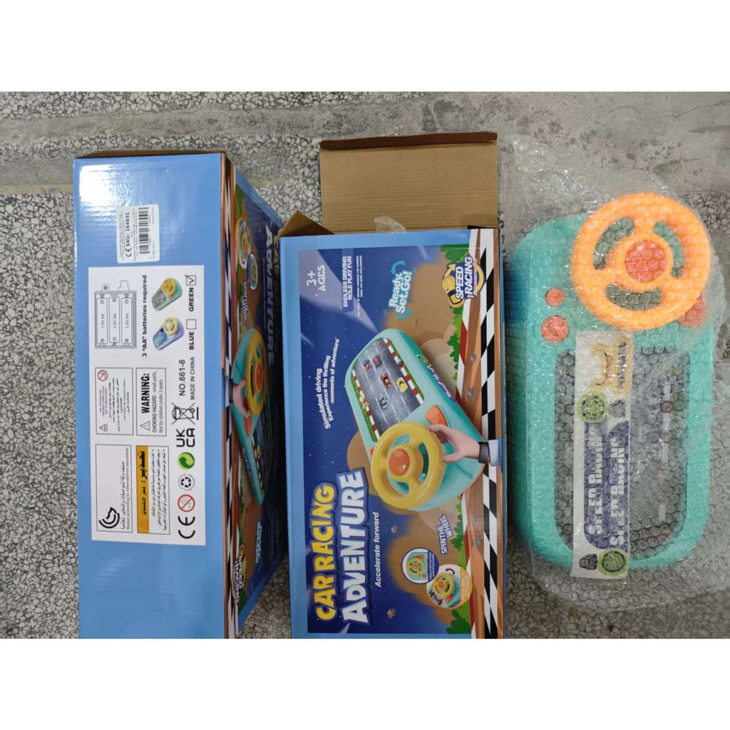 Joc Simulator de Condus, 3-6 Ani, Volan Interactiv, Efecte Sonore, din ABS, USB Inclus, Verde