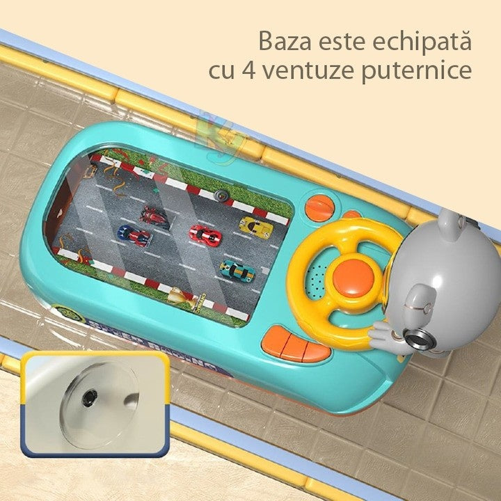 Joc Simulator de Condus, 3-6 Ani, Volan Interactiv, Efecte Sonore, din ABS, USB Inclus, Verde
