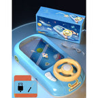 Joc Simulator de Condus, 3-6 Ani, Volan Interactiv, Efecte Sonore, din ABS, USB Inclus, Albastru