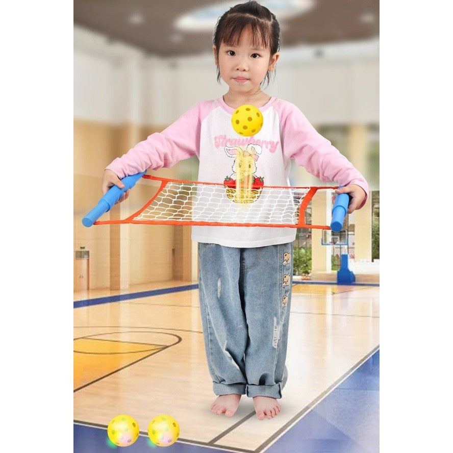 Joc Spikeball, Joc in 2, pentru Plaja, Parcuri, Interior, 2 Plase, 2 Mingi, Multicolor