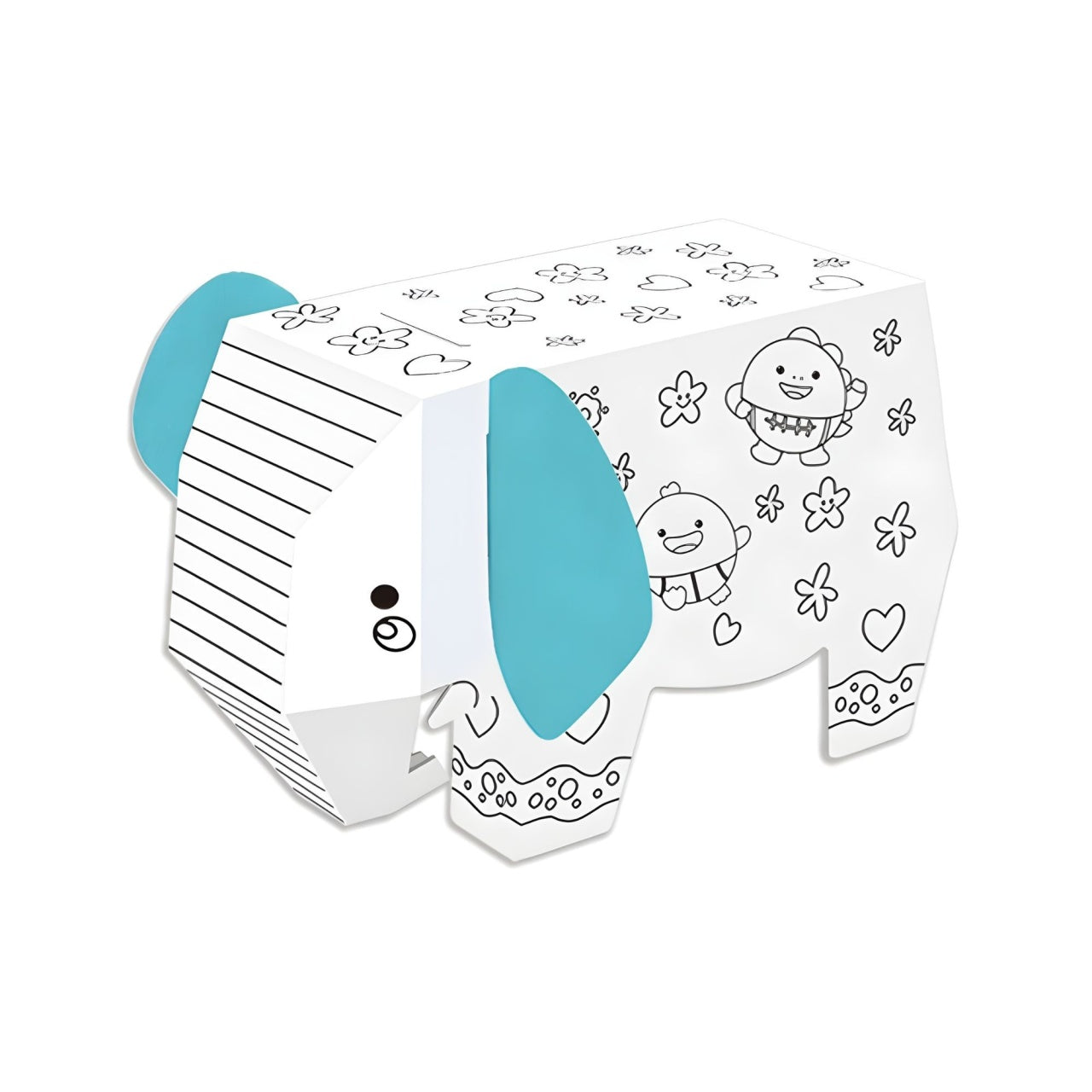 Jucarie Creativa pentru Copii, Model Elefant 3D, Set de Asamblat si Colorat din Carton, Puzzle 3D Educativ, 34 x 14 x 23 cm, 3+ ani, Multicolor