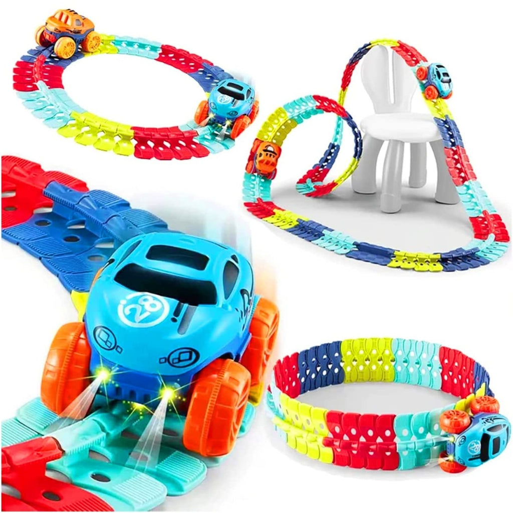 Jucarie de Constructie RollerCoaster, 138 de Piese, 41.5x31x7 cm, cu Masini, Multicolor