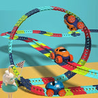 Jucarie de Constructie RollerCoaster, 138 de Piese, 41.5x31x7 cm, cu Masini, Multicolor