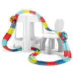 Jucarie de Constructie RollerCoaster, 184 de Piese, 44.5x36x7 cm, cu Masini, Multicolor