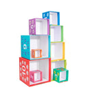 Jucarie de Construit, Blocuri Stivuibile, +3 Ani, 10 Cutii, Invatare numere 1-10, 13.4 x 13.4 x 13.4 cm, Multicolor