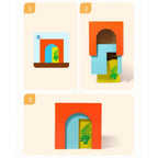 Jucarie de Construit, Blocuri Stivuibile, 4-6 Ani, 5 Cuburi, 48 de Modele de Construit, 1 Manual, Multicolor