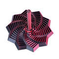 Jucarie Decompresie, Model Stea 3D, DuoChrome, Maner Spirala, Turn Magic Geometric, Multiple Forme, Anti-stress, 17 cm, Negru/Rosu