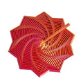 Jucarie Decompresie, Model Stea 3D, DuoChrome, Maner Spirala, Turn Magic Geometric, Multiple Forme, Anti-stress, 17 cm, Rosu/Auriu