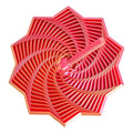 Jucarie Decompresie, Model Stea 3D, DuoChrome, Maner Spirala, Turn Magic Geometric, Multiple Forme, Anti-stress, 17 cm, Roz/Auriu