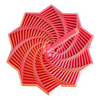 Jucarie Decompresie, Model Stea 3D, DuoChrome, Maner Spirala, Turn Magic Geometric, Multiple Forme, Anti-stress, 17 cm, Roz/Auriu