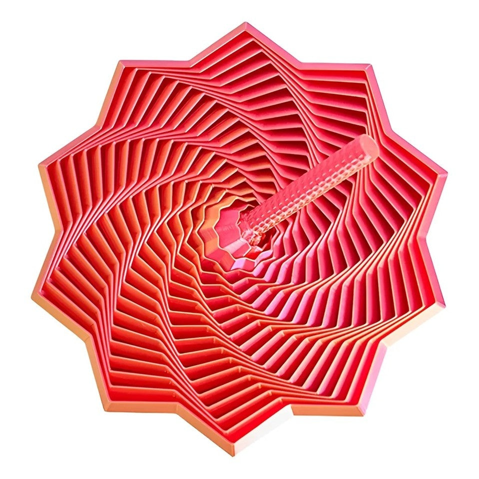 Jucarie Decompresie, Model Stea 3D, DuoChrome, Maner Spirala, Turn Magic Geometric, Multiple Forme, Anti-stress, 17 cm, Roz/Auriu