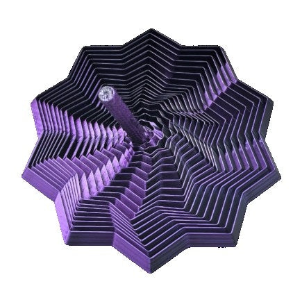 Jucarie Decompresie, Model Stea 3D, DuoChrome, Maner Spirala, Turn Magic Geometric, Multiple Forme, Anti-stress, 17 cm, Negru/Violet