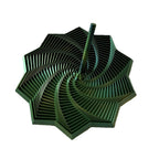 Jucarie Decompresie, Model Stea 3D, DuoChrome, Maner Spirala, Turn Magic Geometric, Multiple Forme, Anti-stress, 17 cm, Negru/Verde