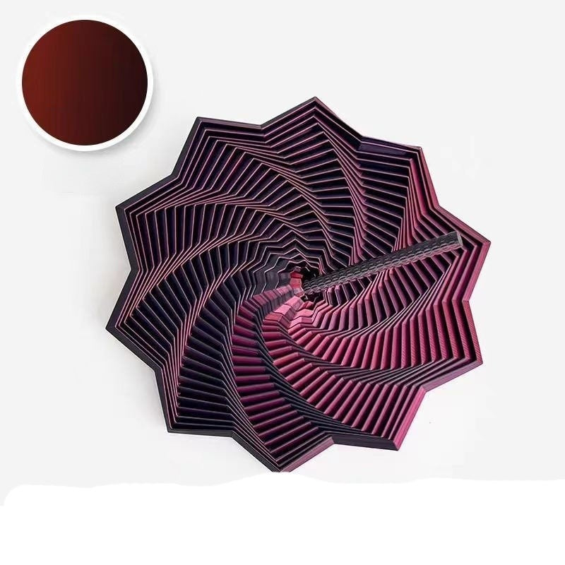 Jucarie Decompresie, Model Stea 3D, DuoChrome, Maner Spirala, Turn Magic Geometric, Multiple Forme, Anti-stress, 17 cm, Negru/Rosu
