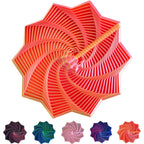 Jucarie Decompresie, Model Stea 3D, DuoChrome, Maner Spirala, Turn Magic Geometric, Multiple Forme, Anti-stress, 17 cm, Rosu/Auriu