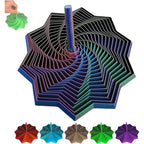 Jucarie Decompresie, Model Stea 3D, DuoChrome, Maner Spirala, Turn Magic Geometric, Multiple Forme, Anti-stress, 17 cm, Albastru Rosu Verde