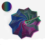 Jucarie Decompresie, Model Stea 3D, DuoChrome, Maner Spirala, Turn Magic Geometric, Multiple Forme, Anti-stress, 17 cm, Albastru Rosu Verde