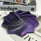 Jucarie Decompresie, Model Stea 3D, DuoChrome, Maner Spirala, Turn Magic Geometric, Multiple Forme, Anti-stress, 17 cm, Negru/Violet