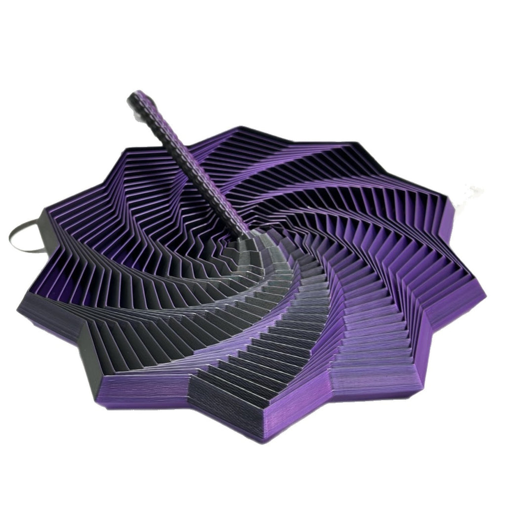 Jucarie Decompresie, Model Stea 3D, DuoChrome, Maner Spirala, Turn Magic Geometric, Multiple Forme, Anti-stress, 17 cm, Negru/Violet