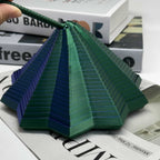 Jucarie Decompresie, Model Stea 3D, DuoChrome, Maner Spirala, Turn Magic Geometric, Multiple Forme, Anti-stress, 11 cm, Negru/Verde