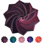 Jucarie Decompresie, Model Stea 3D, DuoChrome, Maner Spirala, Turn Magic Geometric, Multiple Forme, Anti-stress, 11 cm, Negru/Rosu
