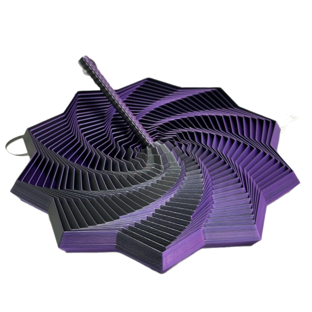 Jucarie Decompresie, Model Stea 3D, DuoChrome, Maner Spirala, Turn Magic Geometric, Multiple Forme, Anti-stress, 11 cm, Negru/Mov