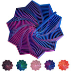 Jucarie Decompresie, Model Stea 3D, DuoChrome, Maner Spirala, Turn Magic Geometric, Multiple Forme, Anti-stress, 11 cm, Albastru/Violet