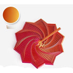 Jucarie Decompresie, Model Stea 3D, DuoChrome, Maner Spirala, Turn Magic Geometric, Multiple Forme, Anti-stress, 11 cm, Rosu/Auriu