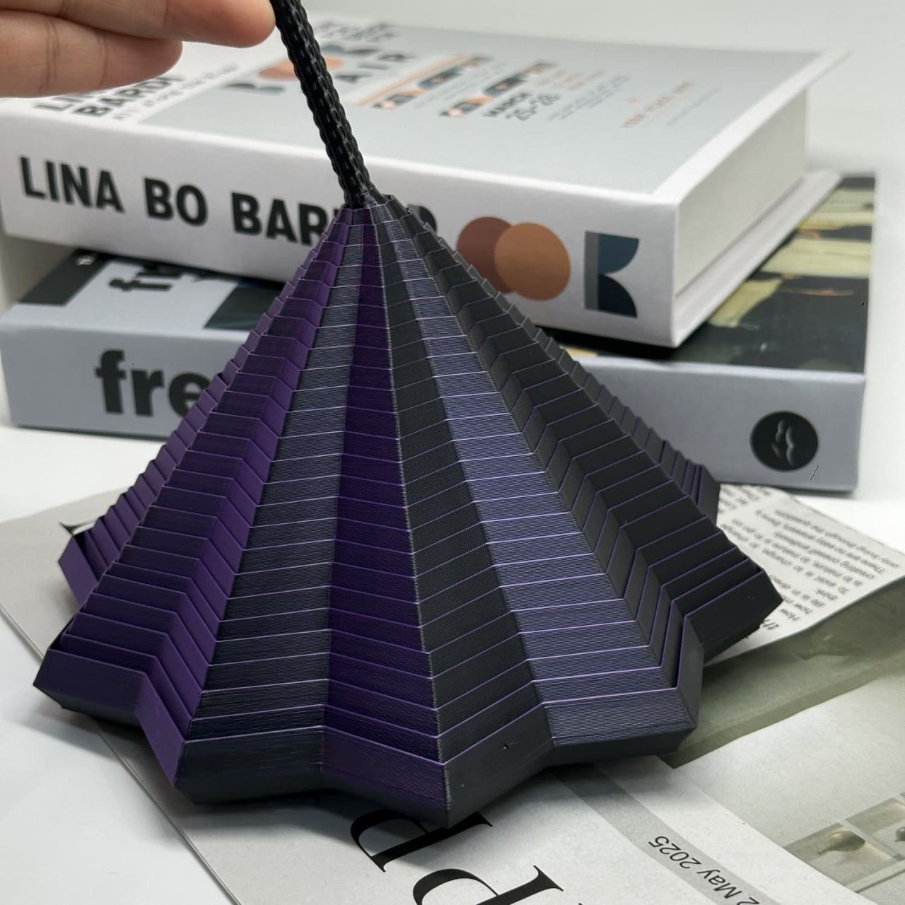 Jucarie Decompresie, Model Stea 3D, DuoChrome, Maner Spirala, Turn Magic Geometric, Multiple Forme, Anti-stress, 8.6 cm, Negru/Mov