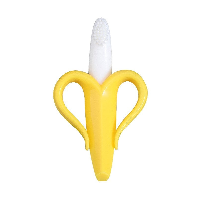 Jucarie dentitie bebelusi banana, material silicon non-toxic, 3m+