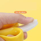 Jucarie dentitie bebelusi banana, material silicon non-toxic, 3m+