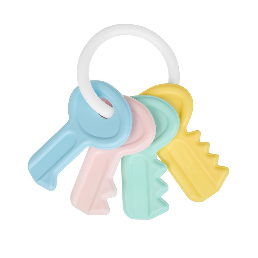 Jucarie dentitie pentru copii Akuku Bright Keys cu inele,forme rotunjite