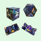 Jucarie Interactiva, 3D Cub Rubik, Diferite Forme, Anti-stress, Tema Spatiu Cosmic, Multicolor