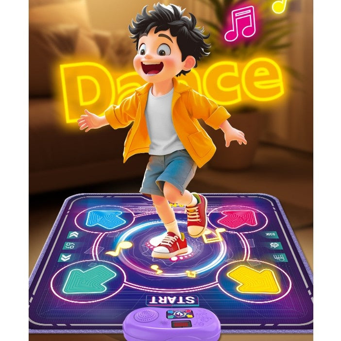 Jucarie Interactiva, Covor Muzical de Dans, 4-6 Ani, Bluetooth, 4 Moduri, 90 x 90 cm, Mov