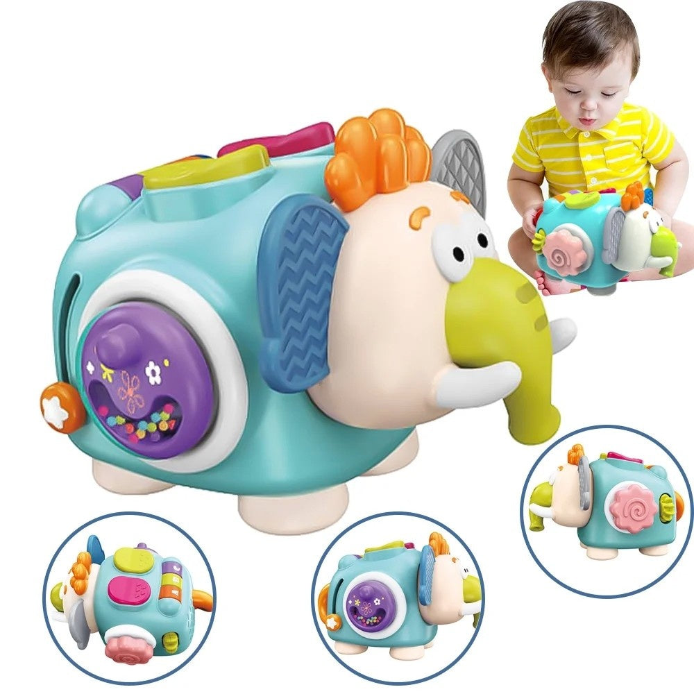 Jucarie interactiva Montessori, Jucarie pentru Bebelusi, Model Elefant Dragut