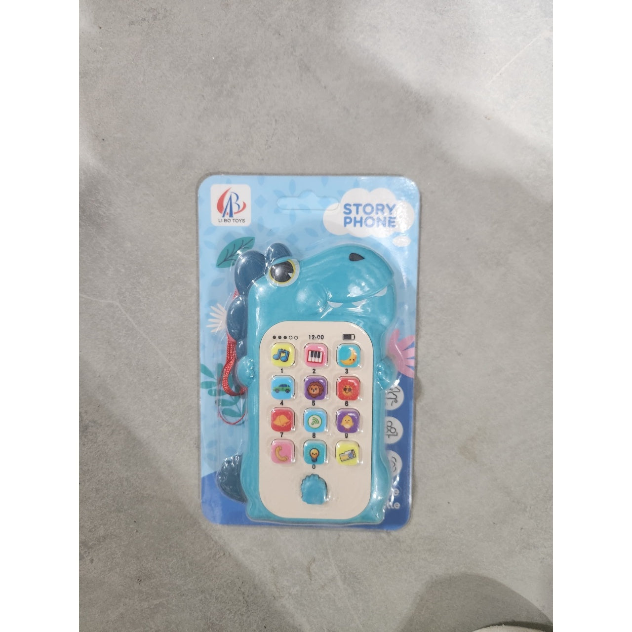 Jucarie Interactiva, Telefon Inteligent, Model Dinozaur, Functii Educative, Muzicale si Voce, 4-6 ani, 19 x 11.5 cm, din Plastic, Albastru
