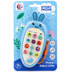Jucarie Interactiva, Telefon Inteligent, Model Morcov, Functii Educative, Muzicale si Voce, 4-6 ani, 19 x 11.5 cm, din Plastic, Albastru