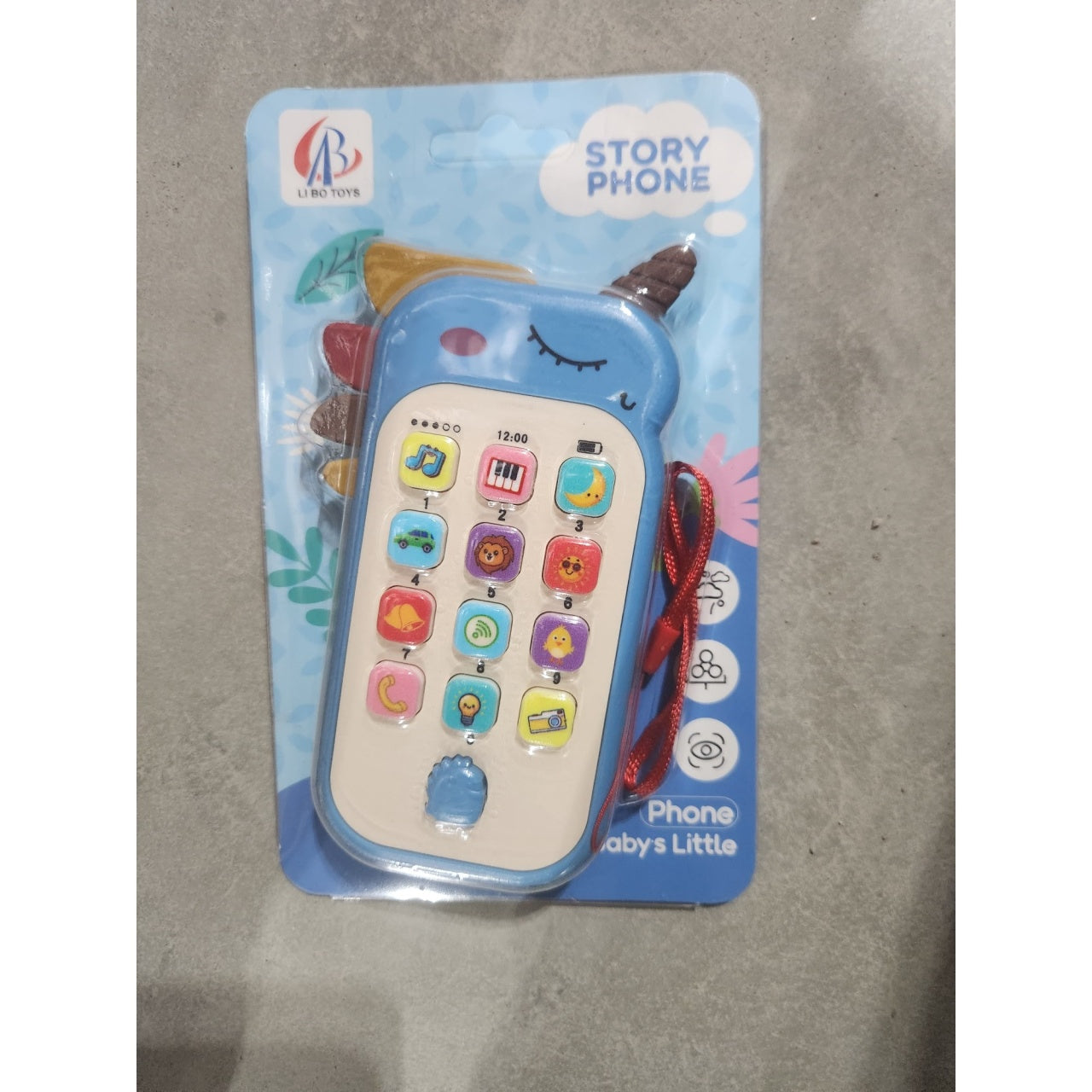 Jucarie Interactiva, Telefon Inteligent, Model Unicorn, Functii Educative, Muzicale si Voce, 4-6 ani, 19 x 11.5 cm, din Plastic, Albastru