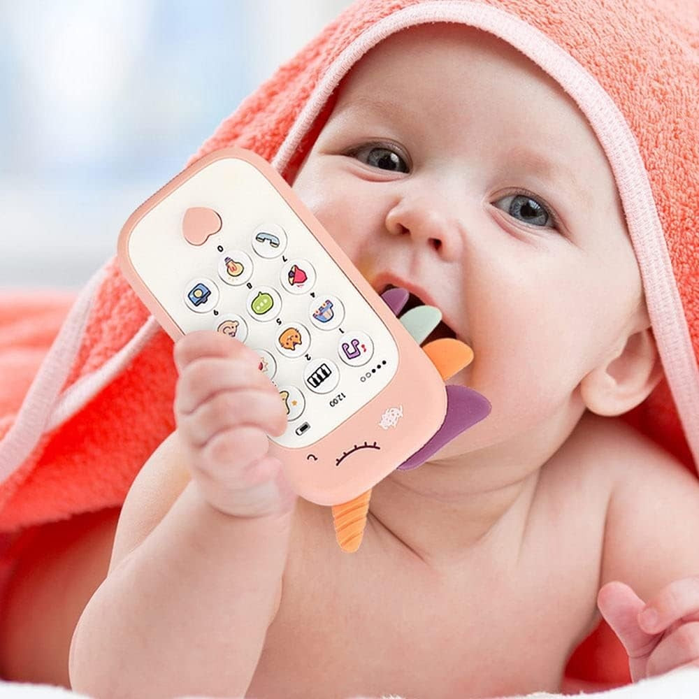Jucarie Interactiva, Telefon Inteligent, Model Unicorn, Functii Educative, Muzicale si Voce, 4-6 ani, 19 x 11.5 cm, din Plastic, Roz