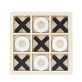 Jucarie Montessori Tic Tac Toe, Educativa, Interactiva, din lemn, X si O, 9 Piese, 14.3x14.3 cm, Negru Alb