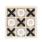 Jucarie Montessori Tic Tac Toe, Educativa, Interactiva, din lemn, X si O, 9 Piese, 14.3x14.3 cm, Negru Alb